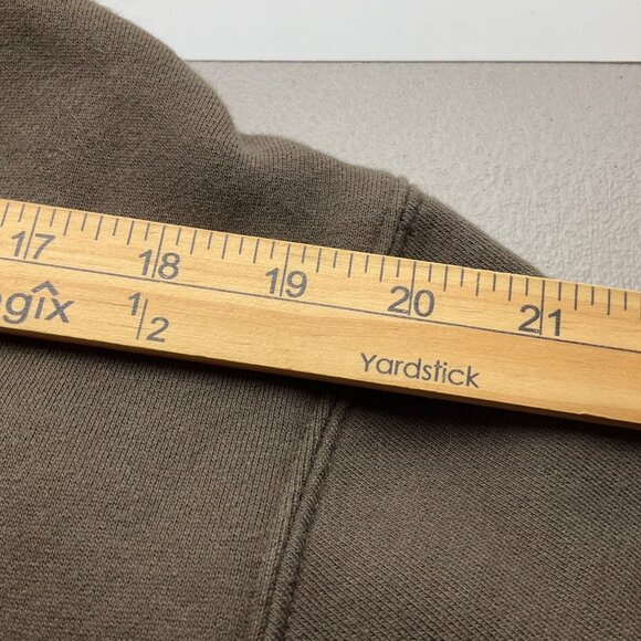 VTG Cowgirl Hardware Large Y2K Brown Sweatshirt Hoodie Embroidered Cross Roses - Picture 8 of 12